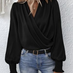 Surplice Serenity Blouse - Black
